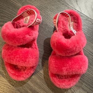 UGG Oh Yeah Pink Fluffy Sandals